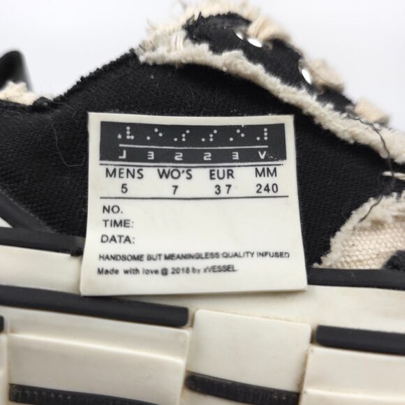 VESSEL x Yohji Yamamoto Patchwork Platform Low Sneakers Black Skate Y2k Grunge 7 - Picture 7 of 10